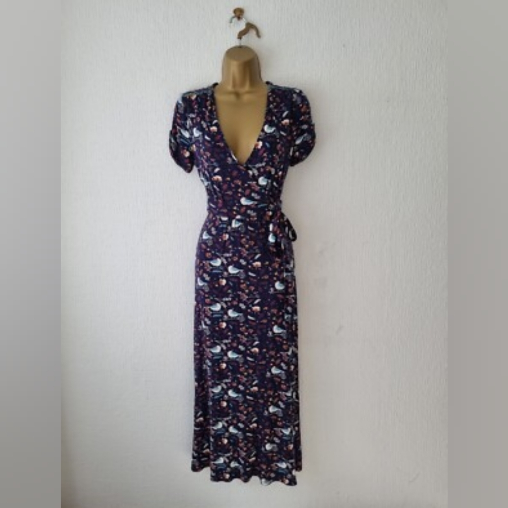 💙🐦 Beacan Cove Viscose Patterned Maxi Dress, L